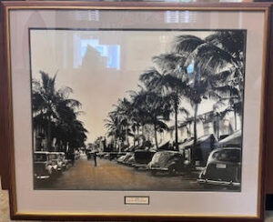 Framed Photograph of Cars on Worth Avenue (1940)